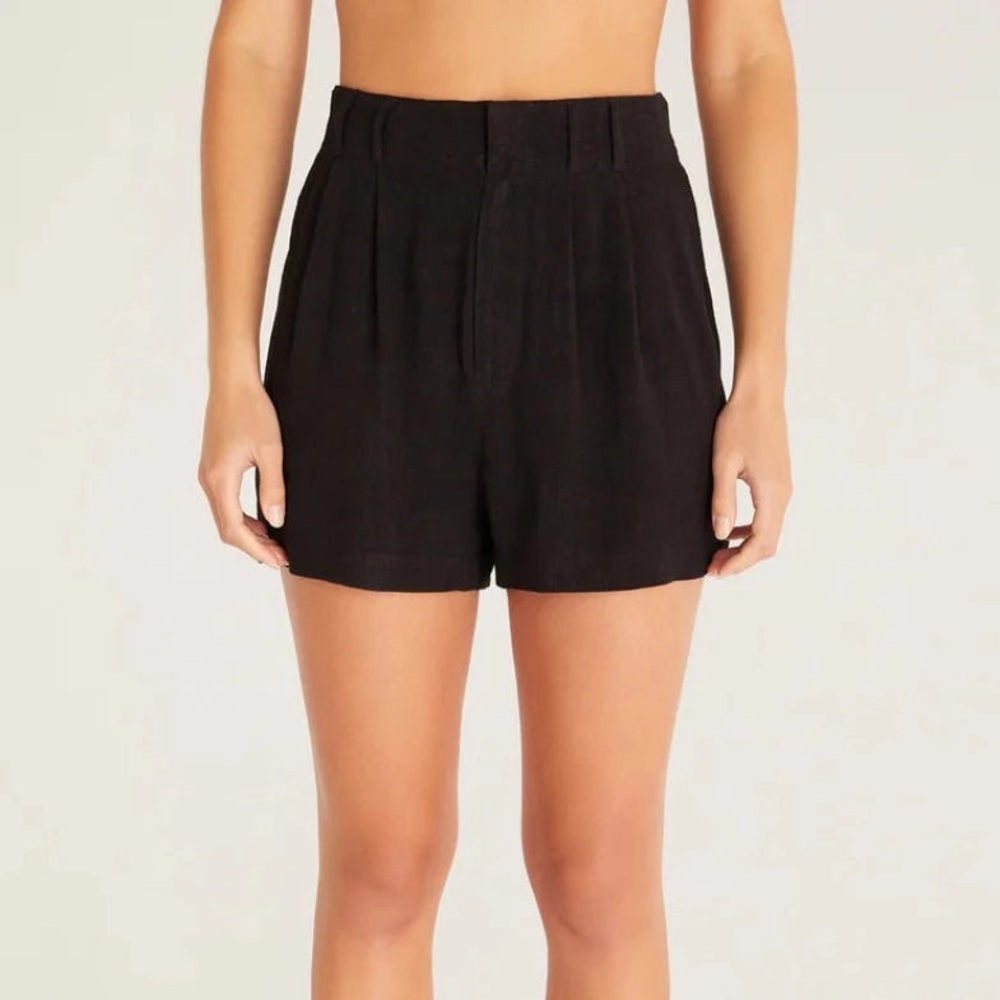 NWOT - Z Supply Farah Shorts Linen Blend NWT Women’s Size Small Black Color